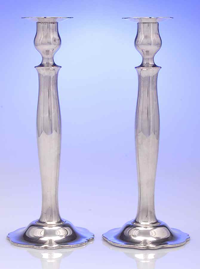 Antique (Sterling, Hollowware) Pair of 11" Candlesticks by Wallace Silver-1