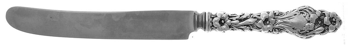 Lily (Sterling, 1902, Lion-Pat. 1902, Monograms) New French Knife Thick Hollow Handle Bolster by Whiting Manf Co-1