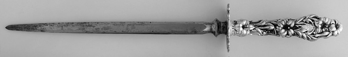 Lily (Sterling, 1902, Lion-Pat.1902) Large Thick Handle Steel Rod Knife Sharpener by Whiting Manf Co-1