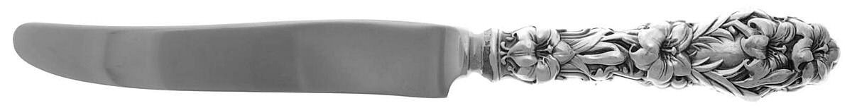 Lily (Sterling, 1902, Lion-Pat. 1902, Monograms) New French Knife Thick Hollow Handle Bolster by Whiting Manf Co-1