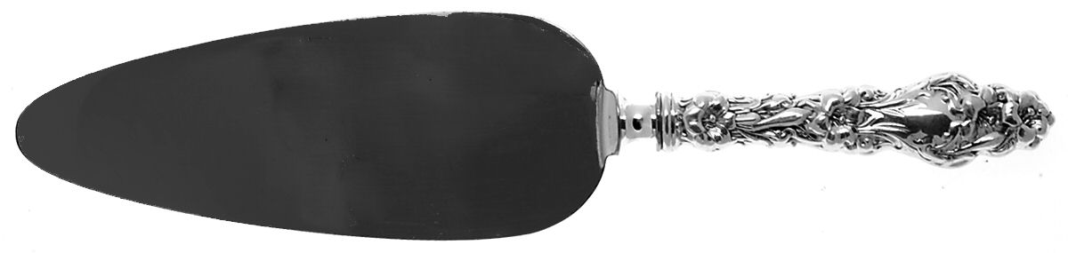 Lily (Sterling, 1902, Lion-Pat. 1902, Monograms) Thin Handle New Style Pie Server,Slvp Blade by Whiting Manf Co-1
