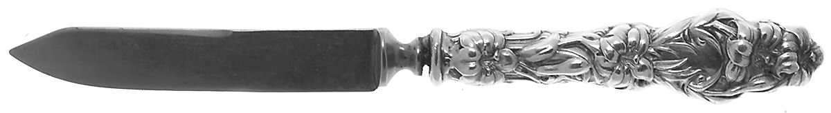 Lily (Sterling, 1902, Lion-Pat. 1902, Monograms) Hollow Thick Handle Fruit Knife by Whiting Manf Co-1