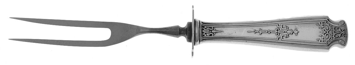 Mandarin (Sterling, 1917-1918) Small Steak Carving Fork with Stainless Prongs by Whiting Manf Co-1