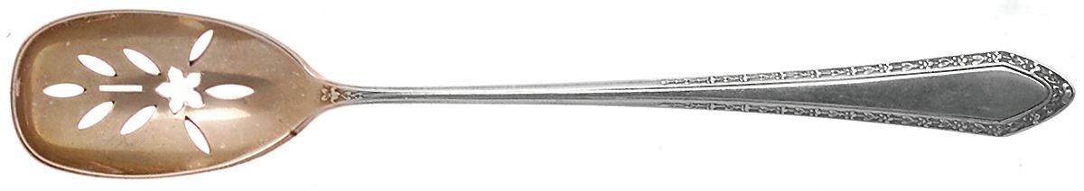 Orange Blossom (Sterling, 1923) Pierced Bowl Short Handle Olive Spoon by Wallace Silver-1