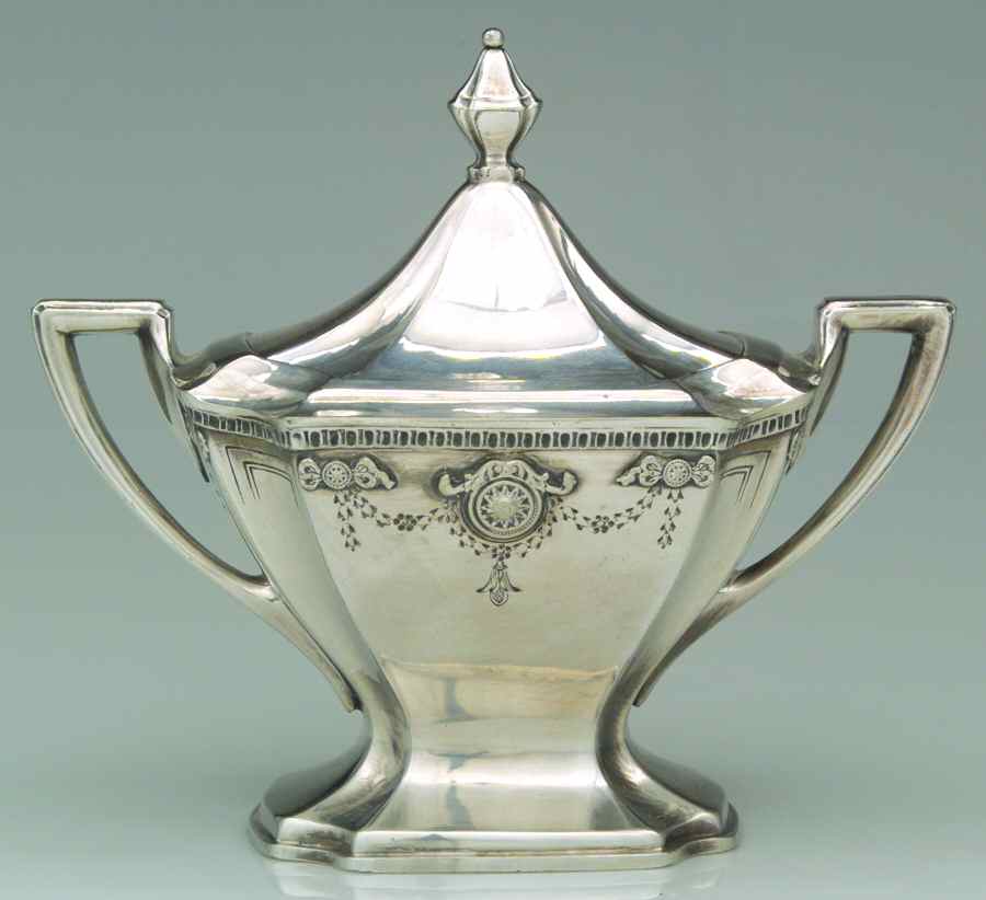 Adam (Silverplate, 1914, Hollowware) Sugar Bowl & Lid by WD Smith Silver-1