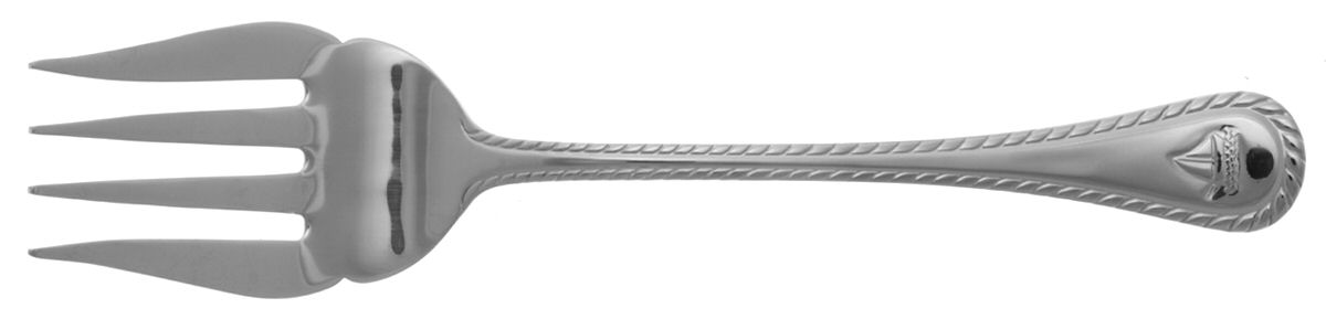 Nautica (Stainless) Large Solid Cold Meat Serving Fork by Wallace Silver-1