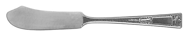 Buckingham (Silverplate, 1924, Monograms) Flat Handle Butter Spreader by Wallace Silver-1