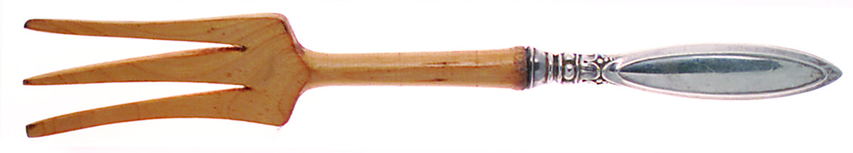 WSC21 (STERLING) Salad Serving Fork Wooden Prongs by Webster Co-1