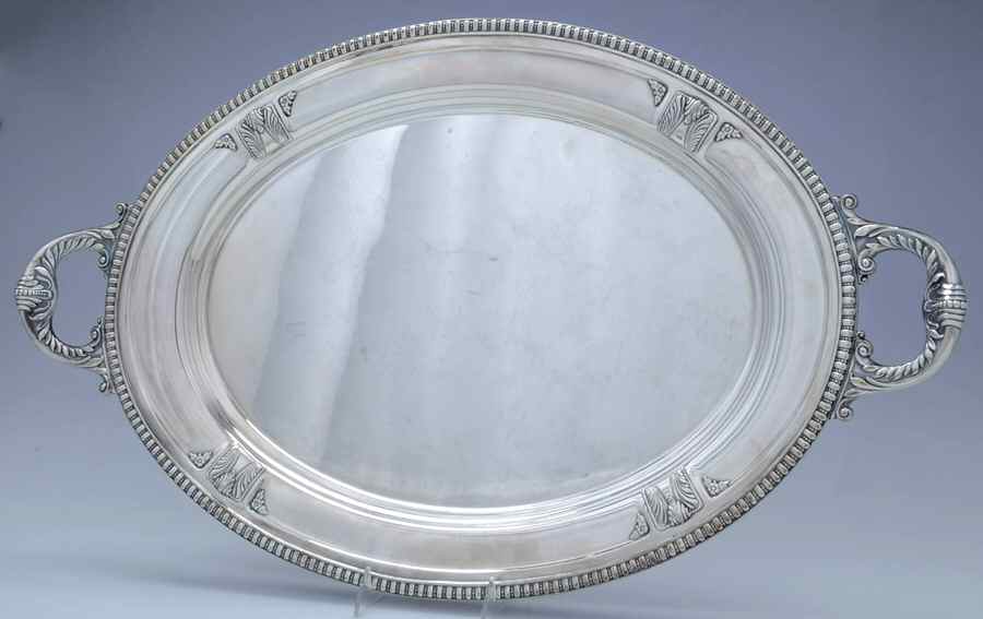 Stradivari (Silverplate, Hollowware) Large Silverplate Waiter Tray by Wallace Silver-1