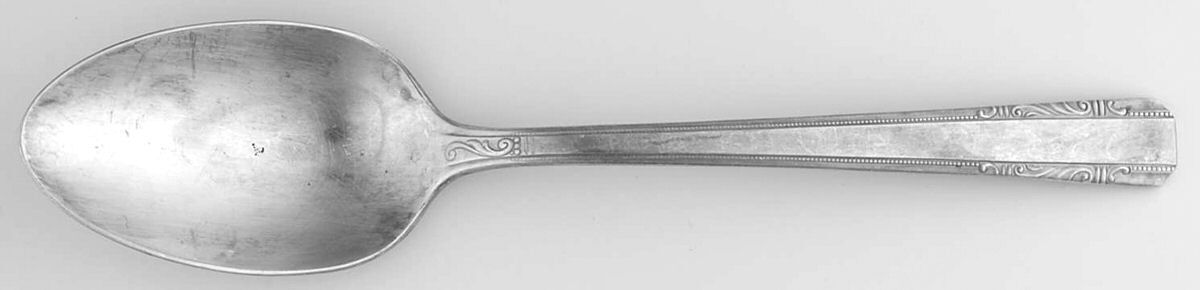 Personality (Silverplate, 1938, Monograms)    Place/Oval Soup Spoon by Wallace Silver-1