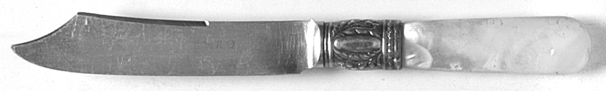 Pearl Handle Flatware Individual Fruit Knife with Silverplate Blade by Wallace Silver-1