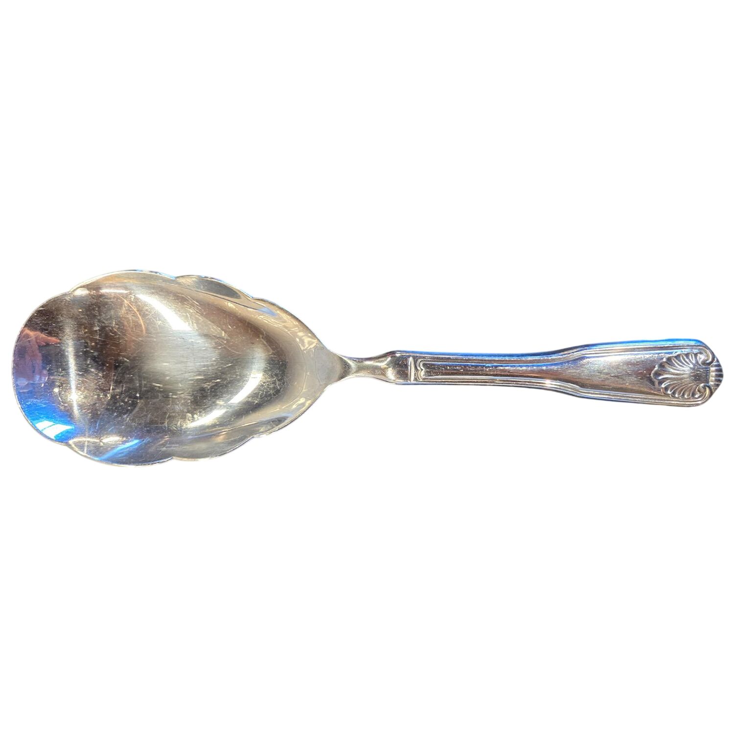 Country Shell (Stainless) Solid Smooth Casserole Spoon by Wallace Silver-1