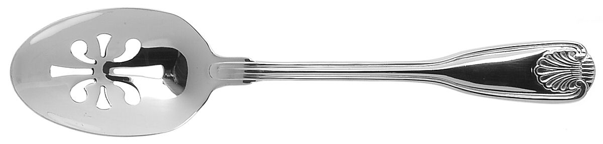 Country Shell (Stainless) Pierced Tablespoon (Serving Spoon) by Wallace Silver-1