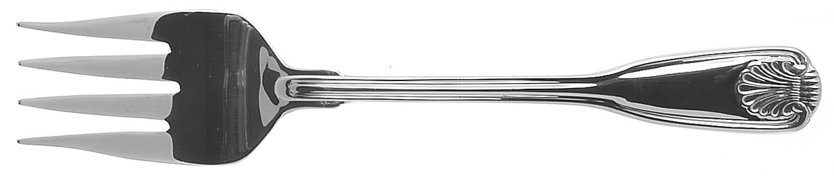Country Shell (Stainless) Medium Solid Cold Meat Serving Fork by Wallace Silver-1