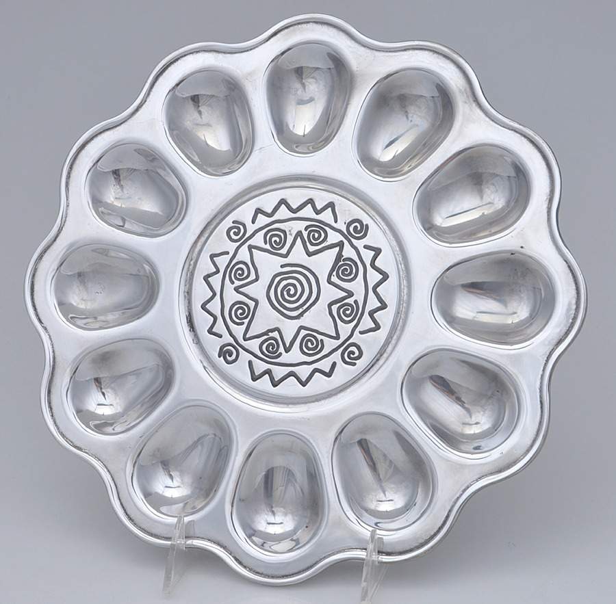 Reggae (Armetale, Hollowware) Deviled Egg Tray (Holds 12) by Wilton Armetale-1