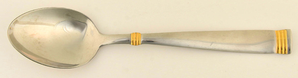 Golden Napoli (Stainless, Gold Accent) Tablespoon (Serving Spoon) by Wallace Silver-1