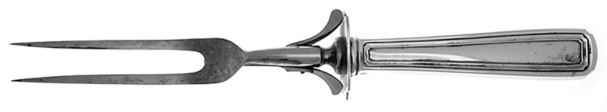 Livingston (Sterling, 1914-1915) Lg Carving/Roast Fork-Stn Prong w/Sterling Guard by Whiting Manf Co-1