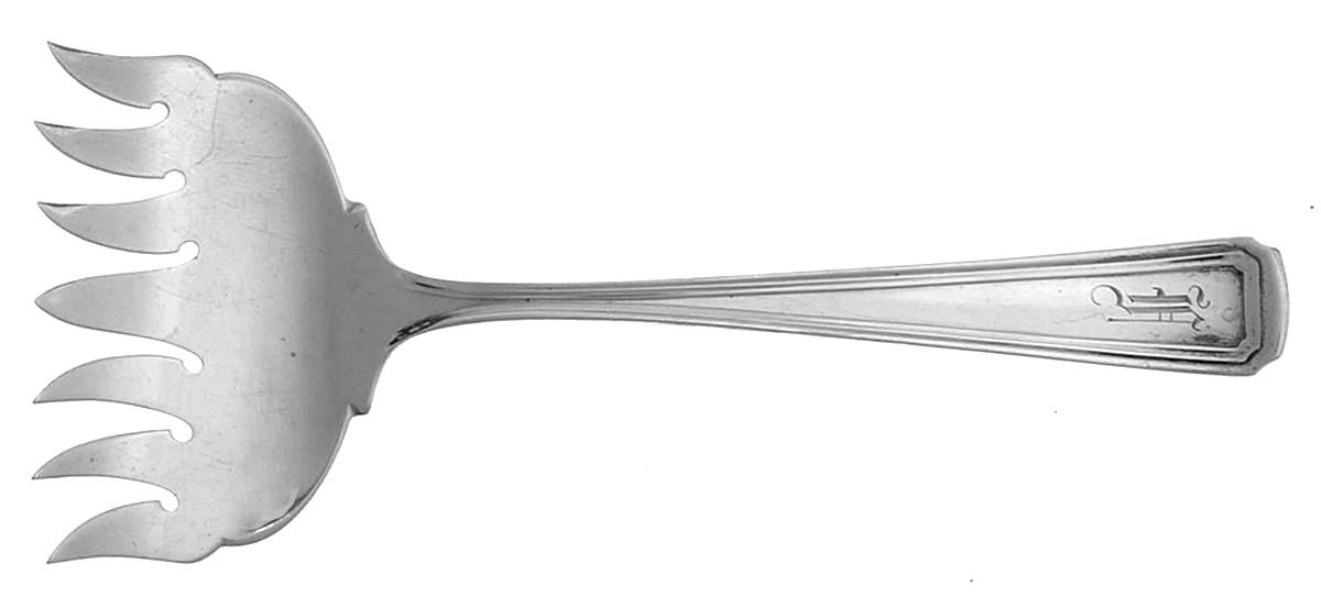 Livingston (Sterling, 1914-1915) Large Solid Tined Sardine Serving Fork by Whiting Manf Co-1