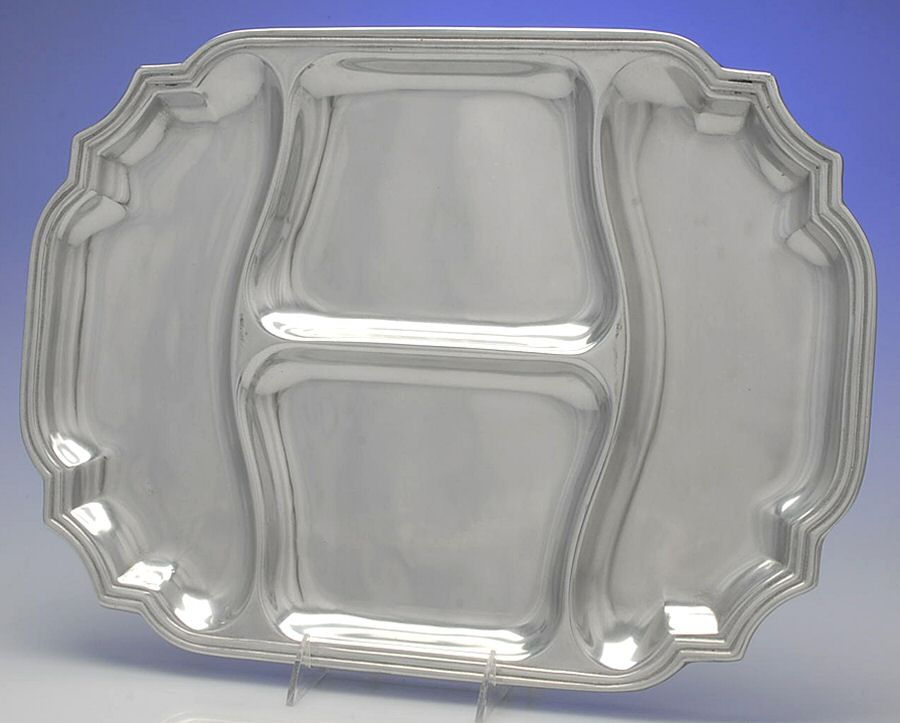Gadroon (Armetale, Hollowware) 17" 4 Part Rectangular Platter by Wilton Armetale-1