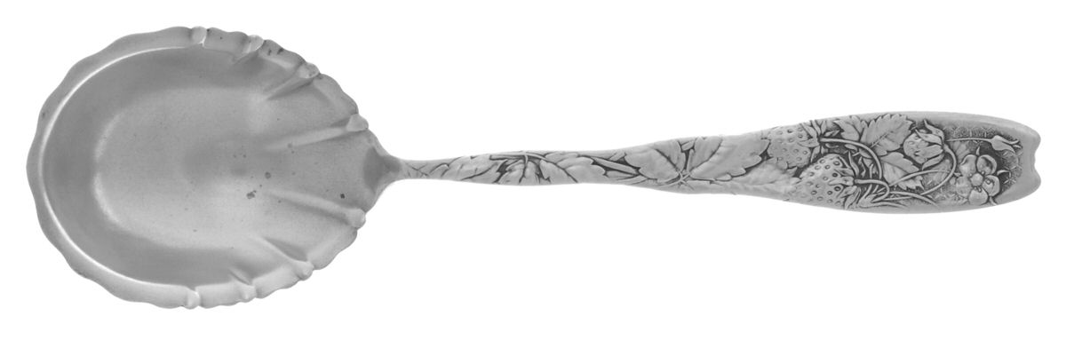 Berry (Sterling, 1880, Monograms) Preserve Spoon by Whiting Manf Co-1