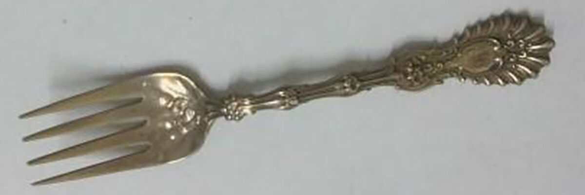 Radiant (Sterling, 1895) Large Ramekin Fork by Whiting Manf Co-1