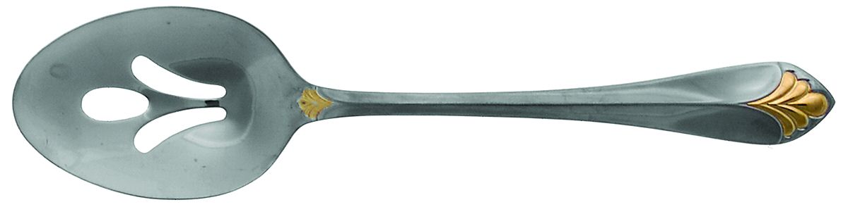 St Regis Gold (Stainless) Pierced Tablespoon (Serving Spoon) by Wallace Silver-1