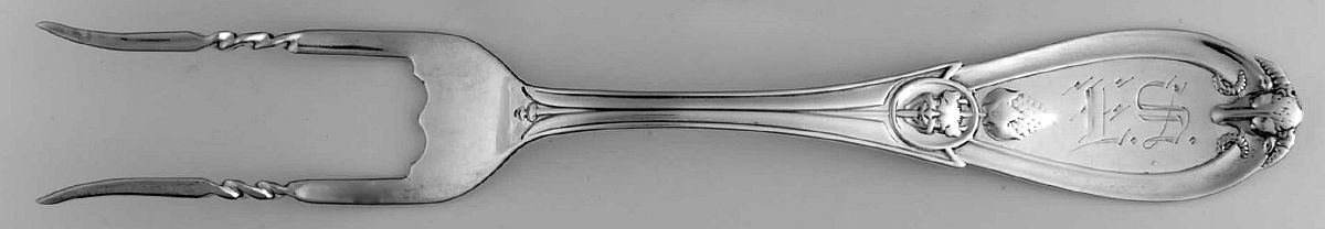 Grecian (Sterling, 1882, Monograms) Altered Fork Baked Potato Fork by Whiting Manf Co-1