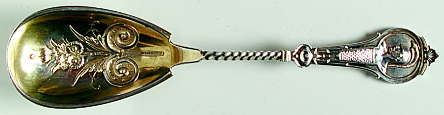 Warrior (STERLING, 1863) Small Solid Berry/Casserole Spoon by Wood & Hughes-1