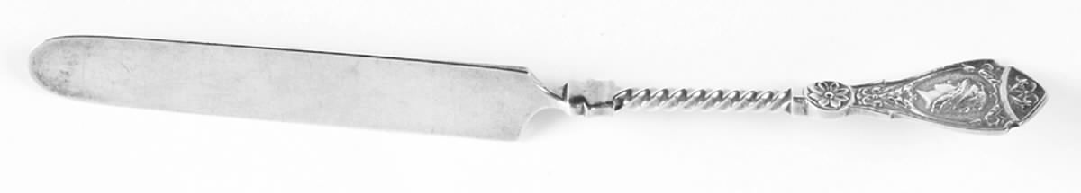 Medallion (Sterling, 1863) Solid Tea/Child Knife by Wood & Hughes-1