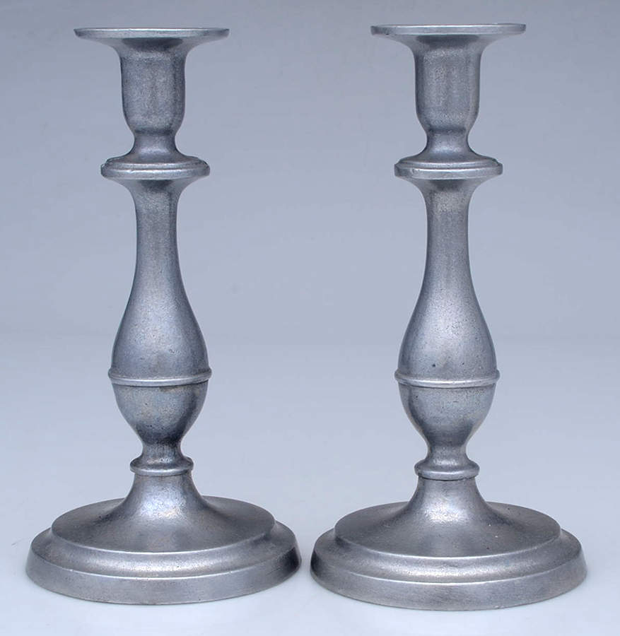 Plough Tavern (Armetale, Hollowware, Satin) Pair of 9" Candlesticks by Wilton Armetale-1