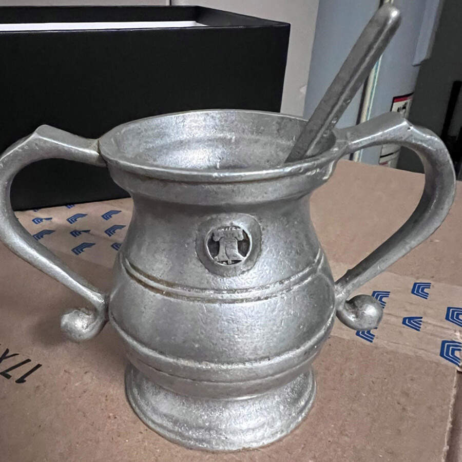 Plough Tavern (Armetale, Hollowware, Satin) Open Sugar Bowl & Spoon Set by Wilton Armetale-1