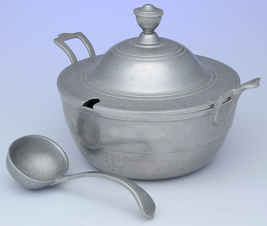Plough Tavern (Armetale, Hollowware, Satin) Tureen & Lid with Ladle by Wilton Armetale-2