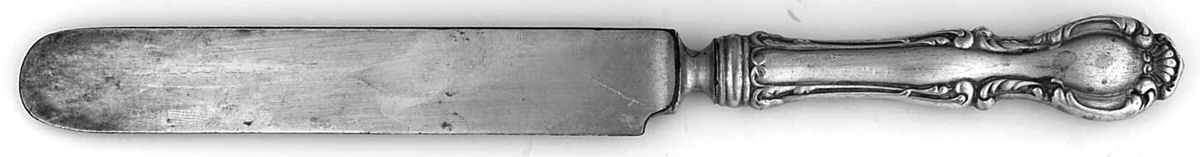 Joan (Silverplate, 1896, Monograms) Blunt Hollow Knife with Bolster by Wallace Silver-1