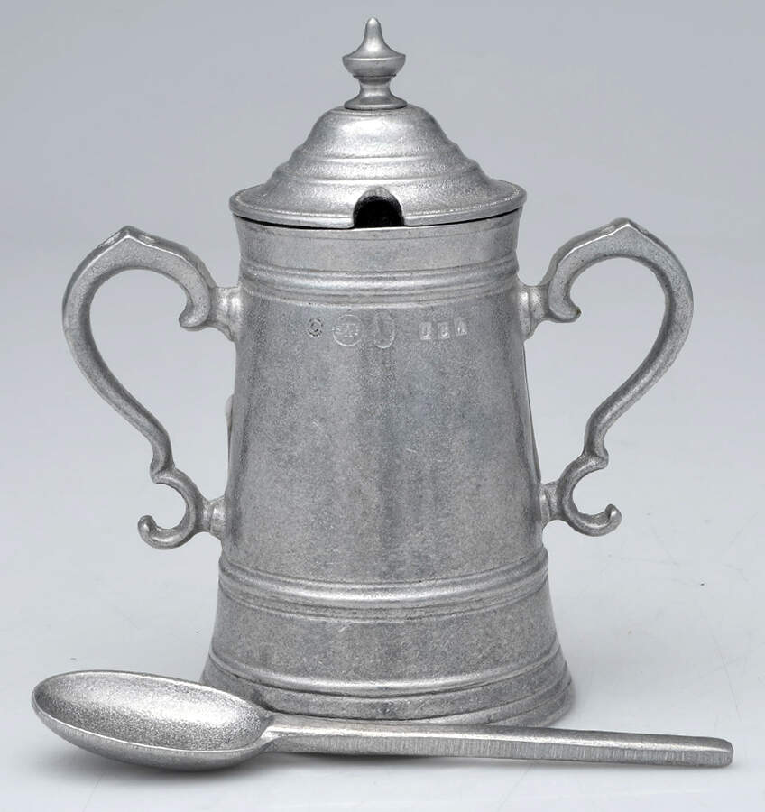 Flagon (Armetale, Hollowware) Sugar Bowl & Lid with Spoon by Wilton Armetale-1