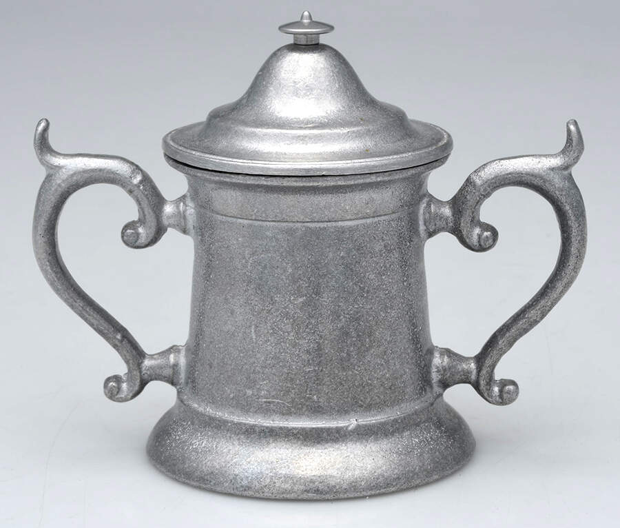 1840-Matte (Armetale, Hollowware) Sugar Bowl with Lid by Wilton Armetale-1