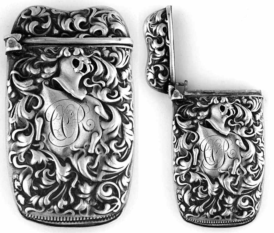 Heraldic (Sterling, Hollowware) Match Safe by Whiting Manf Co-1
