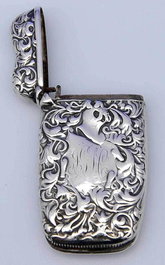 Heraldic (Sterling, Hollowware) Match Safe by Whiting Manf Co-1