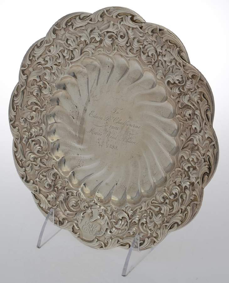 Heraldic (Sterling, Hollowware) Sterling Tidbit Tray by Whiting Manf Co-1
