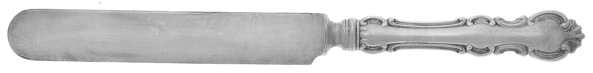 Troy (Silverplate, 1902, Monograms) Blunt Hollow Knife with Bolster by Wallace Silver-1