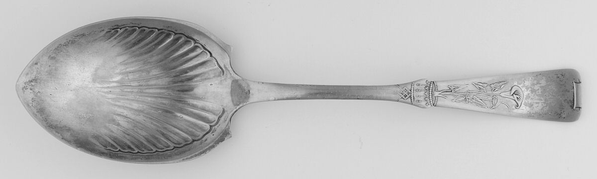WB2 (Silverplate) Vegetable Serving Spoon (Solid) by Williams Bros-1