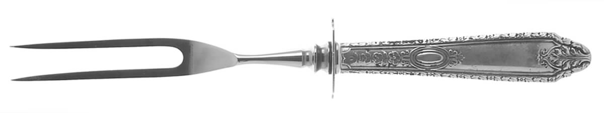 Cinderella (Sterling, No Monograms) Small Steak Carving Fork with Stainless Prongs by Whiting Manf Co-1