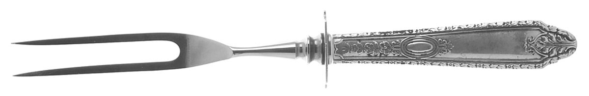 Cinderella (Sterling, No Monograms) Small Carving Fork W/Sterling Guard by Whiting Manf Co-1