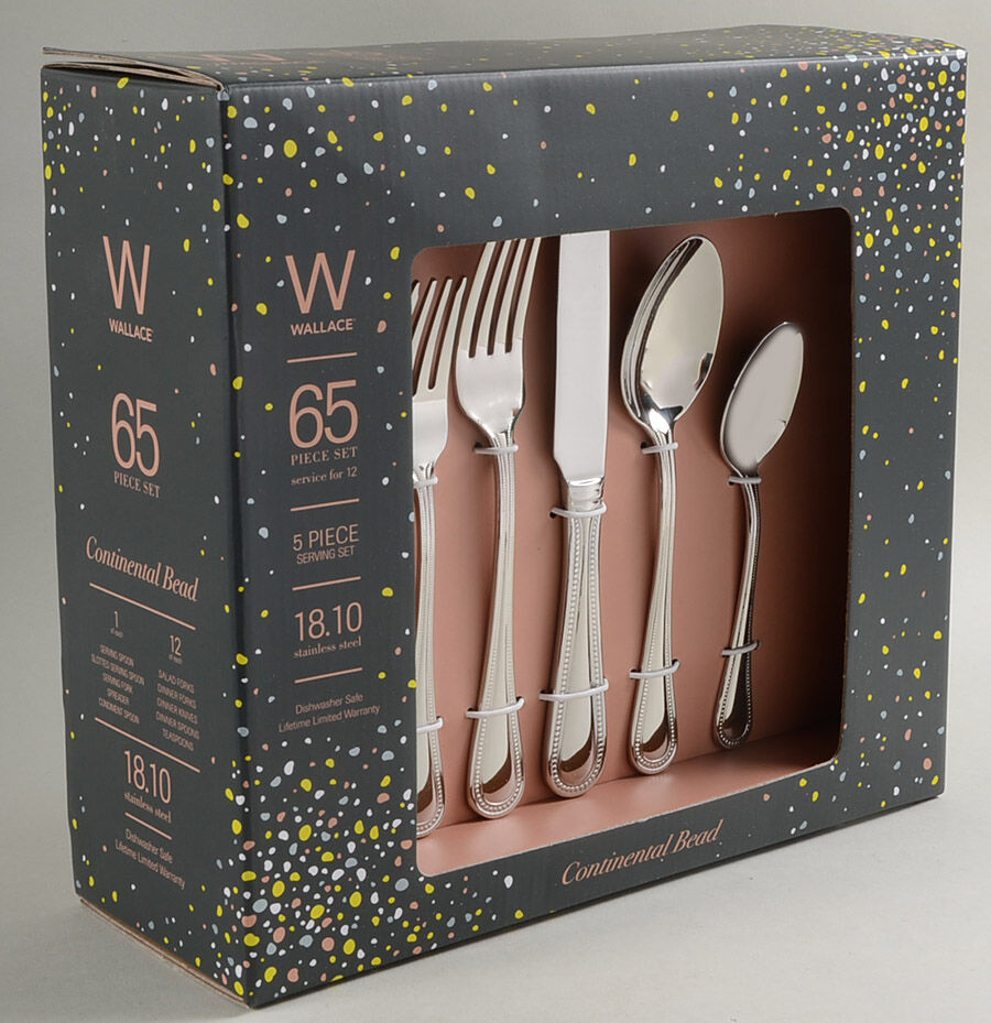 Continental Bead (Stainless) 65 Piece Set by Wallace Silver-1