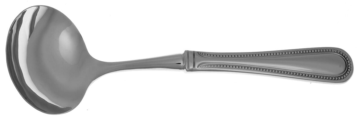 Continental Bead (Stainless) Gravy Ladle with No Spout Stainless Bowl HC by Wallace Silver-1