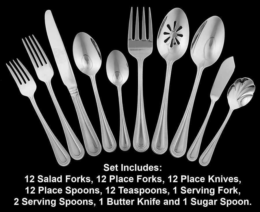 Continental Bead (Stainless) 65 Piece Set by Wallace Silver-1