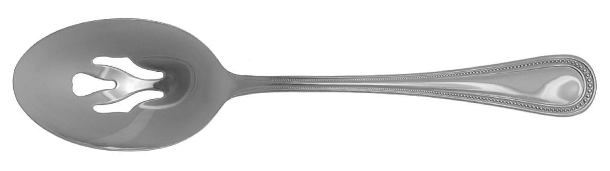 Continental Bead (Stainless) Large Pierced Tablespoon (Serving Spoon) by Wallace Silver-1