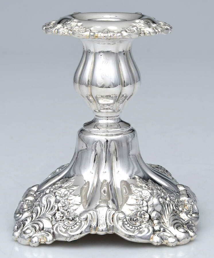 Baroque (Silverplate, Hollowware, Newer) 5" Console Candleholder by Wallace Silver-1