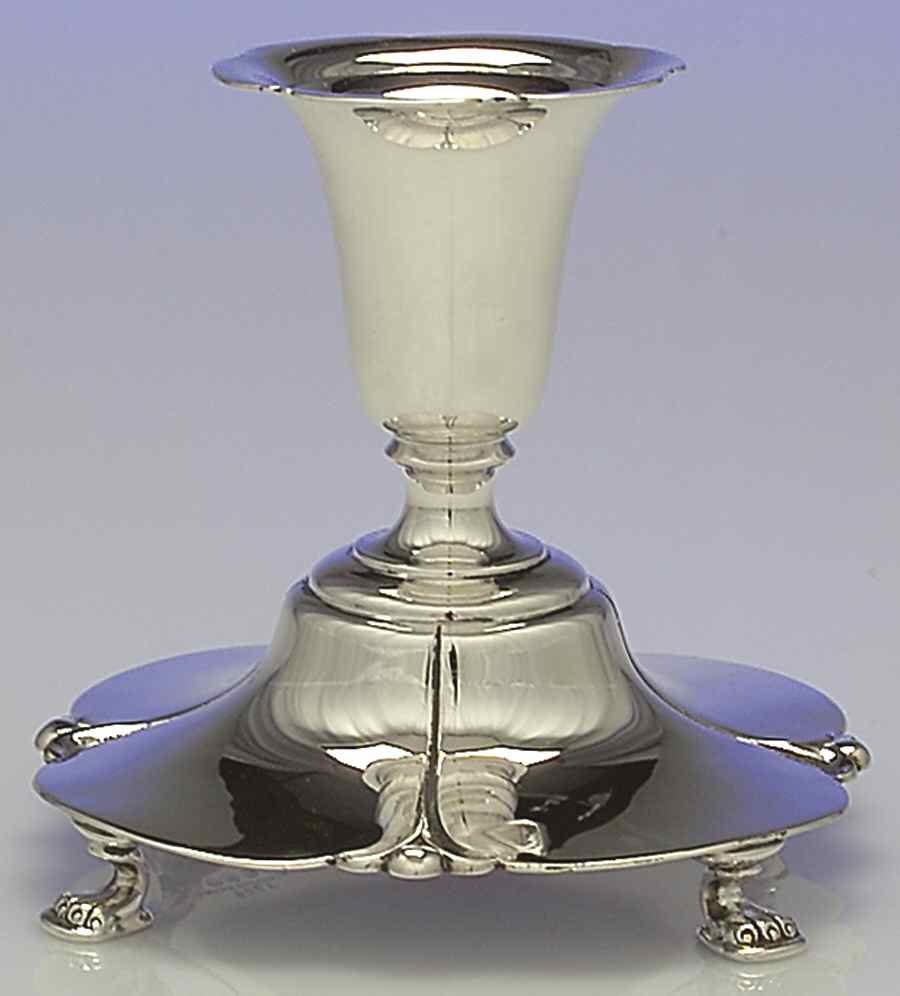 Lotus (Sterling, Hollowware, Round Base) Pair of Console Candleholders by Watson-1
