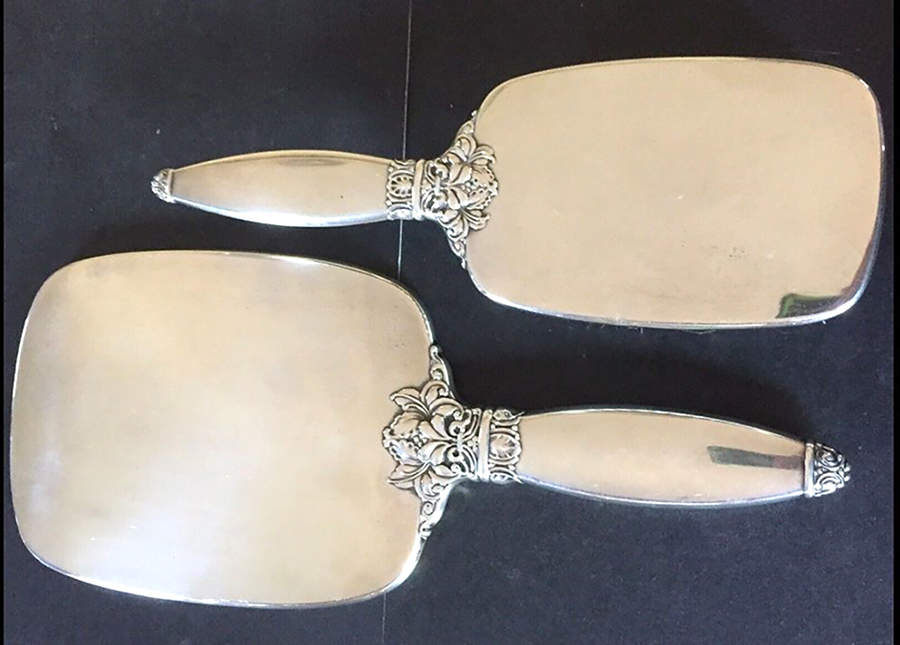 8502 (Sterling, Hollowware) Mirror with Handle by Watson-1