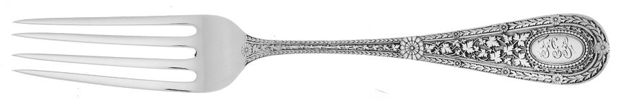 Laureate (Sterling, 1890, Monograms) Fork by Whiting Manf Co-1